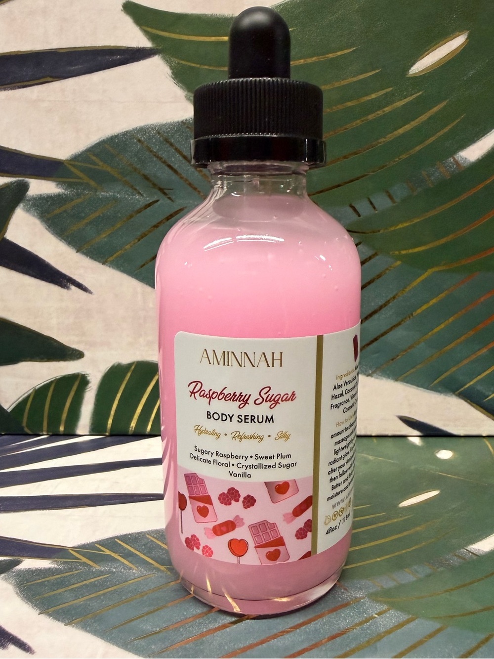 Aminnah Raspberry Sugar Body Serum 4 oz Raspberry Vanilla NEW